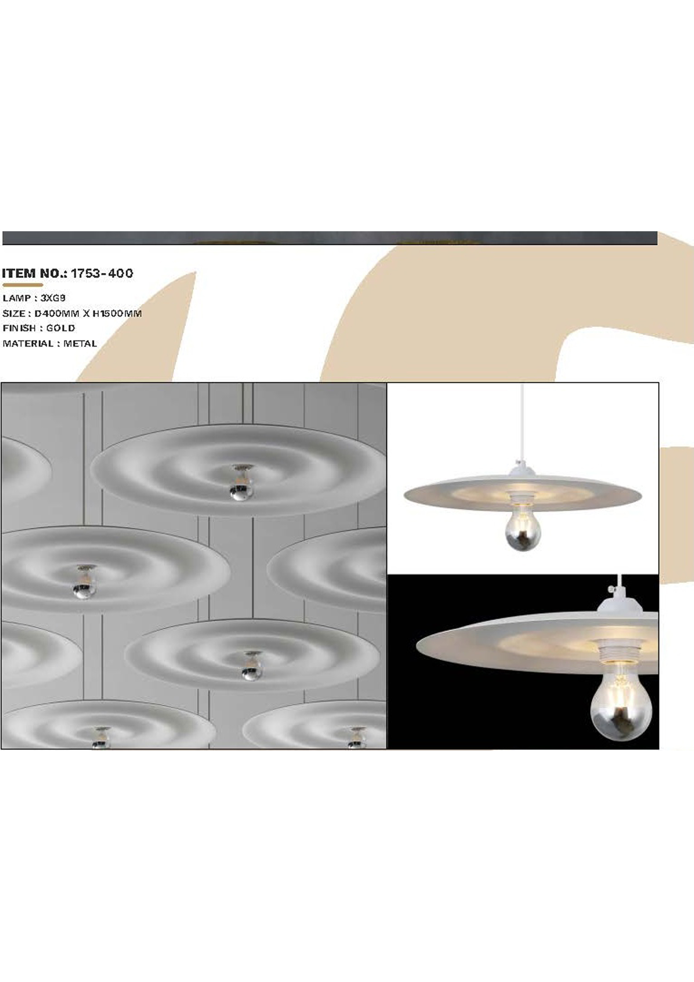 Beyond Lights - Metal Pendant Lamp- GL